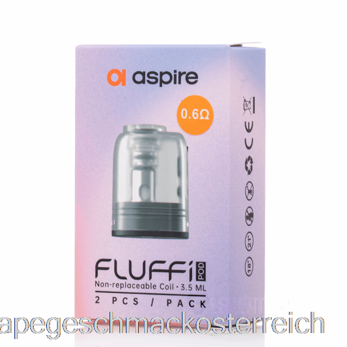 Aspire Fluffi Ersatzpods 0,6 Ohm Fluffi Pods Vape-Geschmack